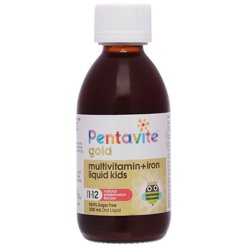 Pentavite Gold Multivitamin + Iron Liquid Kids bổ sung vitamin và khoáng chất chai 200ml - 8
